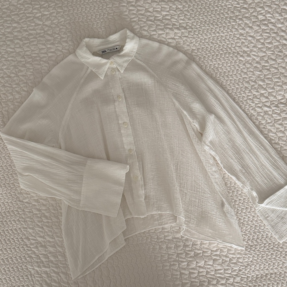 Zara Textured Button-Up Shirt